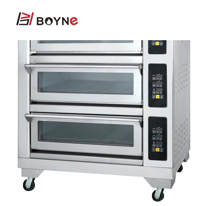 Commercial Microcomputer Three Deck Six Trays Electric Baking Oven