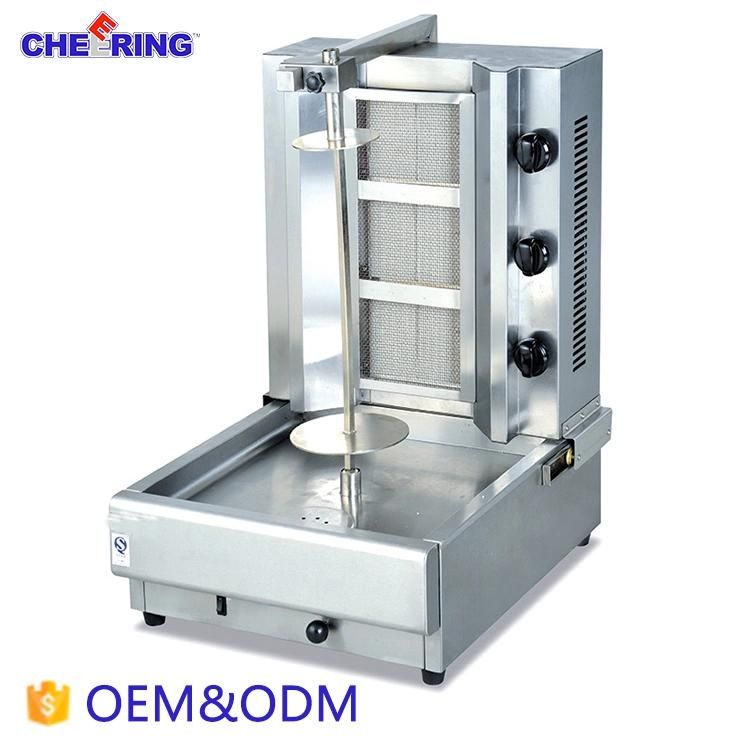 Stainless Steel 3-Head Gas Kebab Machine for BBQ