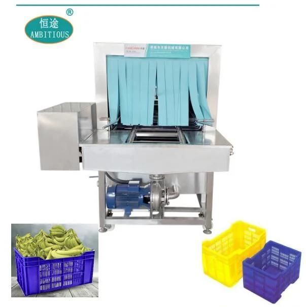 300 Per Hour Plastic Crates / Poultry Turnover Basket High Pressure Washing Cleaning Machine Washer Cleaner