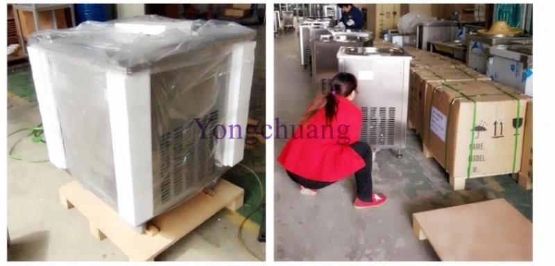 Thailand Style Roll Fry Ice Cream Machine with Flat Table