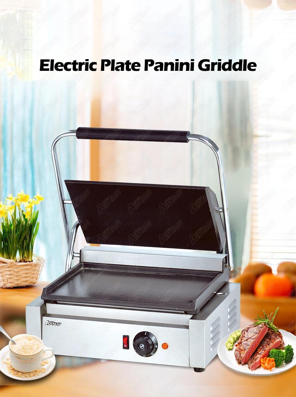 Eg811 Commercial Electric Single Plate Table Top Panini Grill Griddle Machine for Kitchen Equipment