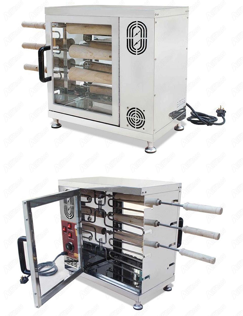 Np21 Commercial Electric Chimney Cake Bread Oven 3kw Ice Cream Corn Baker Roller Grill Oven for Snack Machine