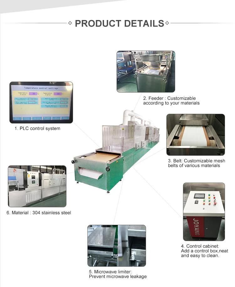 Tunnel Type Microwave Flower Tea Leaves Fixing Equipment