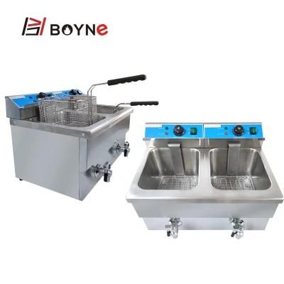 Kitchen Cooking Equipment Double Tank 12L Deep Fryer