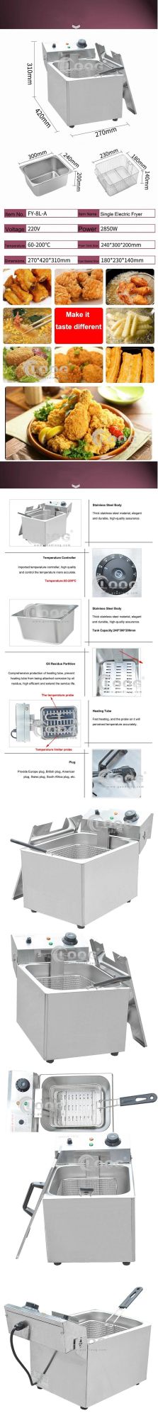 Wholesale Kitchen Equipments Food Grade Electric Single Tank Oil Frying Machine Best Chicken Deep Fat Fryer with stainless Steel Basket