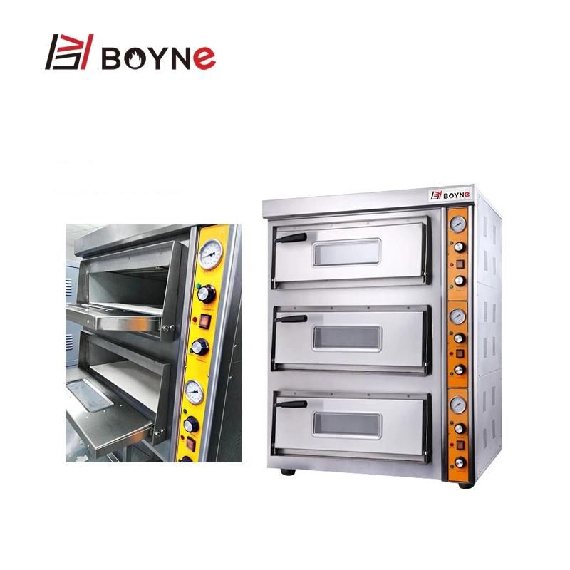 Hotel Kitchen Machine Electrionic 3 Deck Pizza Oven