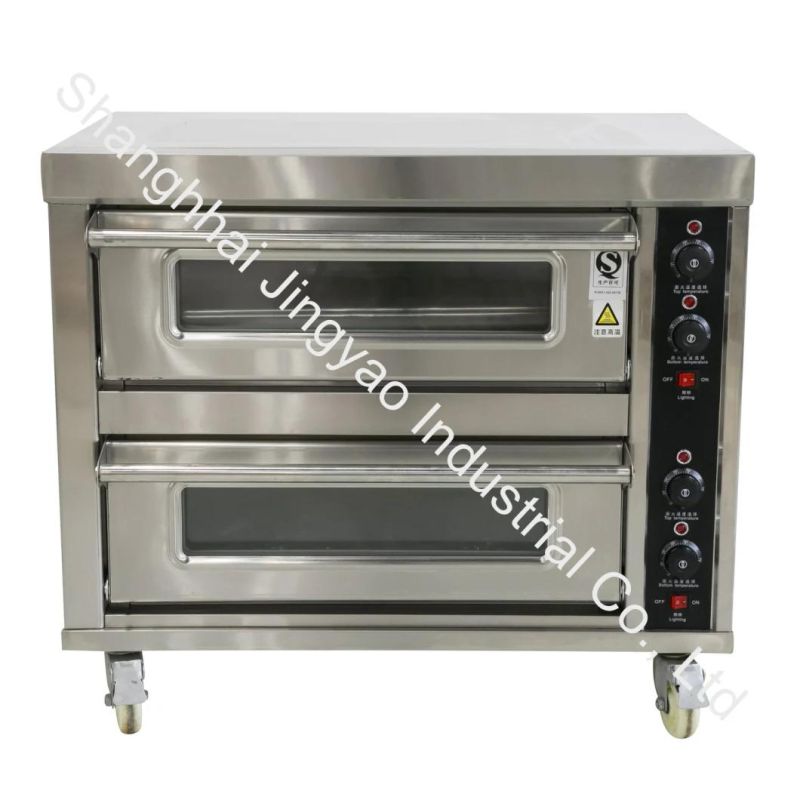 Electric/Gas Stainless Steel Pizza Bread Biscuit Cookies Double/Single Baking Deck Oven Machine Equipment with Wheels