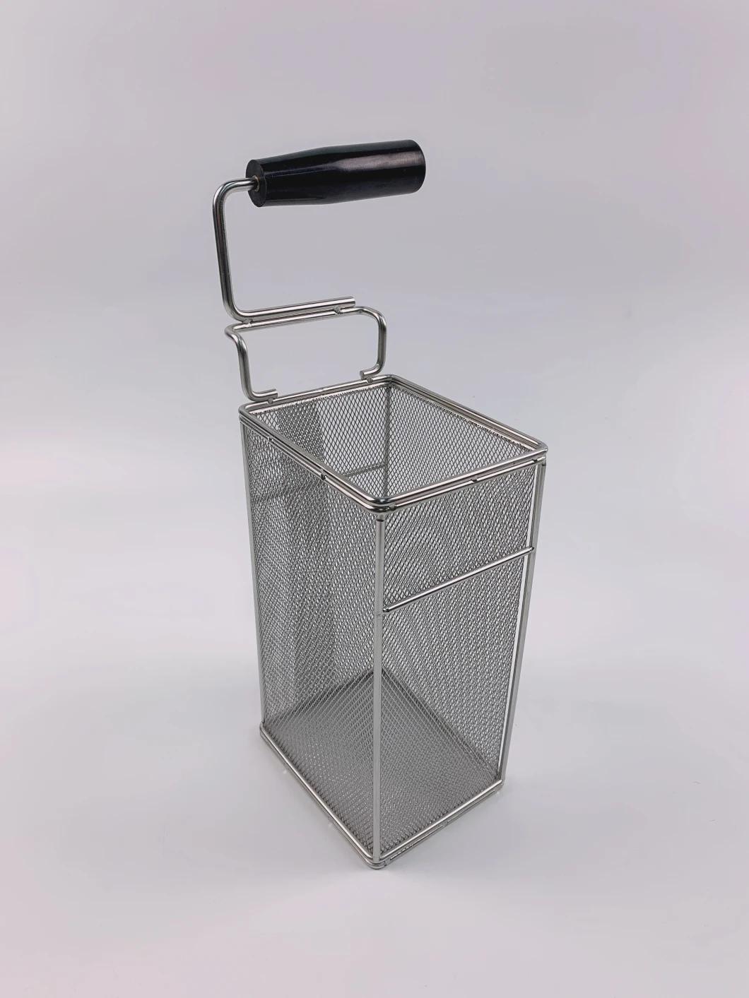 Stainless Steel Deep Frying Basket with Handle for Kitchen Equipment