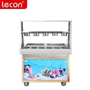 Double Square Pan Thai Fried Ice Cream Machine for Frying Roll