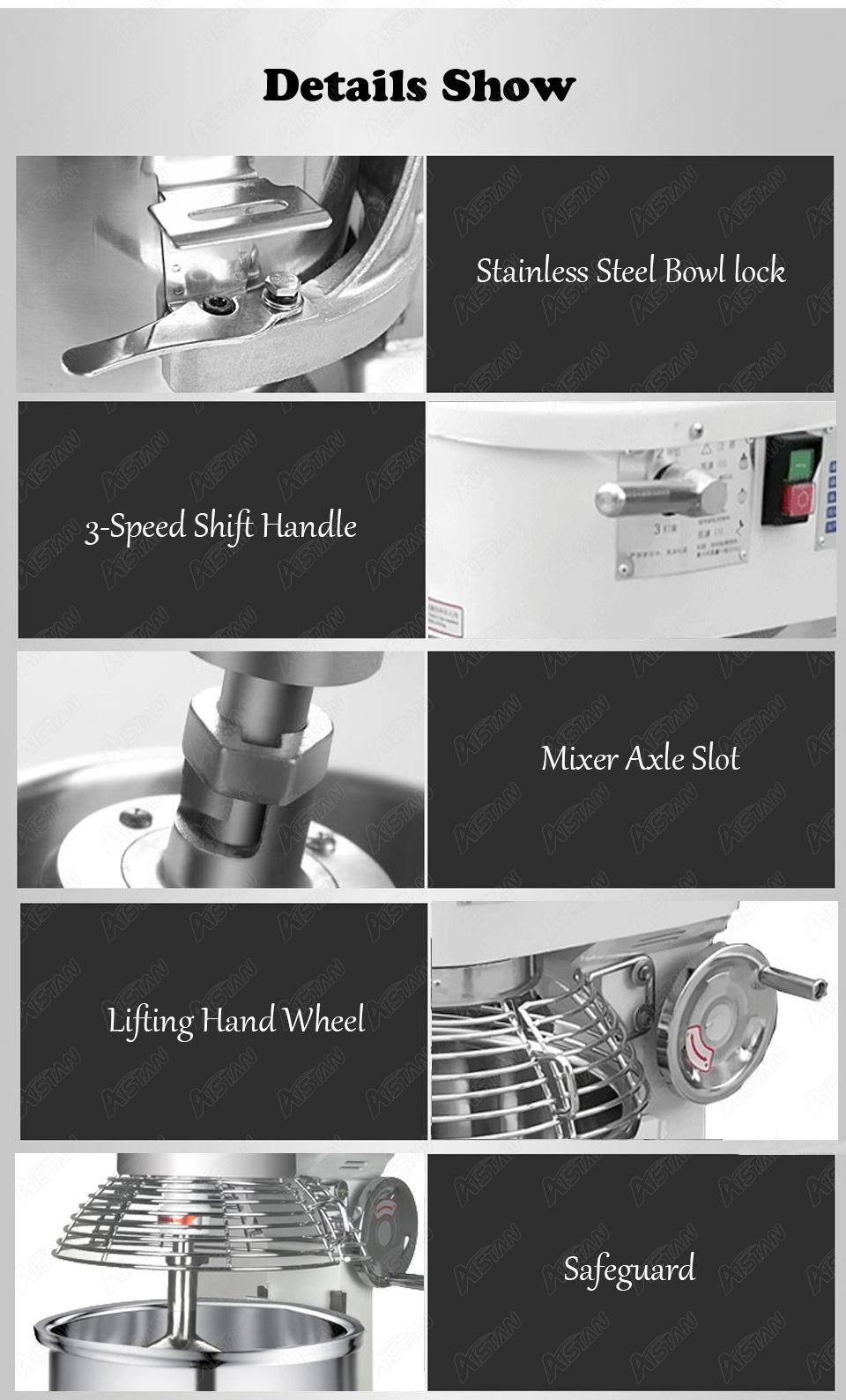 B20A Commercial Electric 20L Food Mixer Planetary Mixer Dough Mixer Machine for Dough Kneading/ Egg Beating/Food Mixing