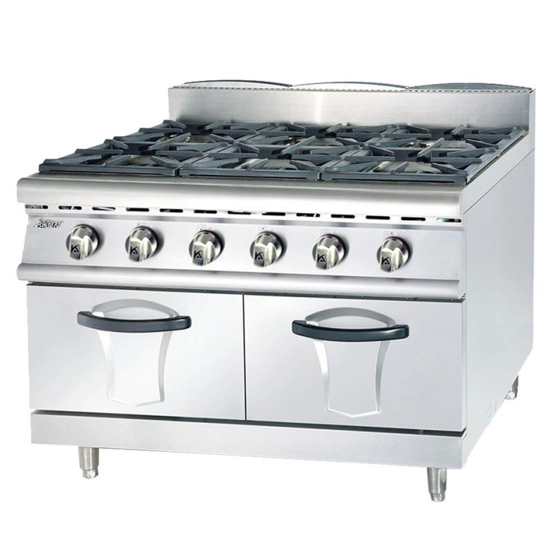 Gh797 Stainless Steel Cooking Range with Gas Stove 6 Buners