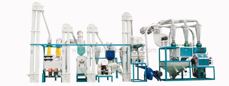 5-200t/D Complete Electric Maize Wheat Rice Grits Corn Flour Roller Grinding Mill Machine Line Price