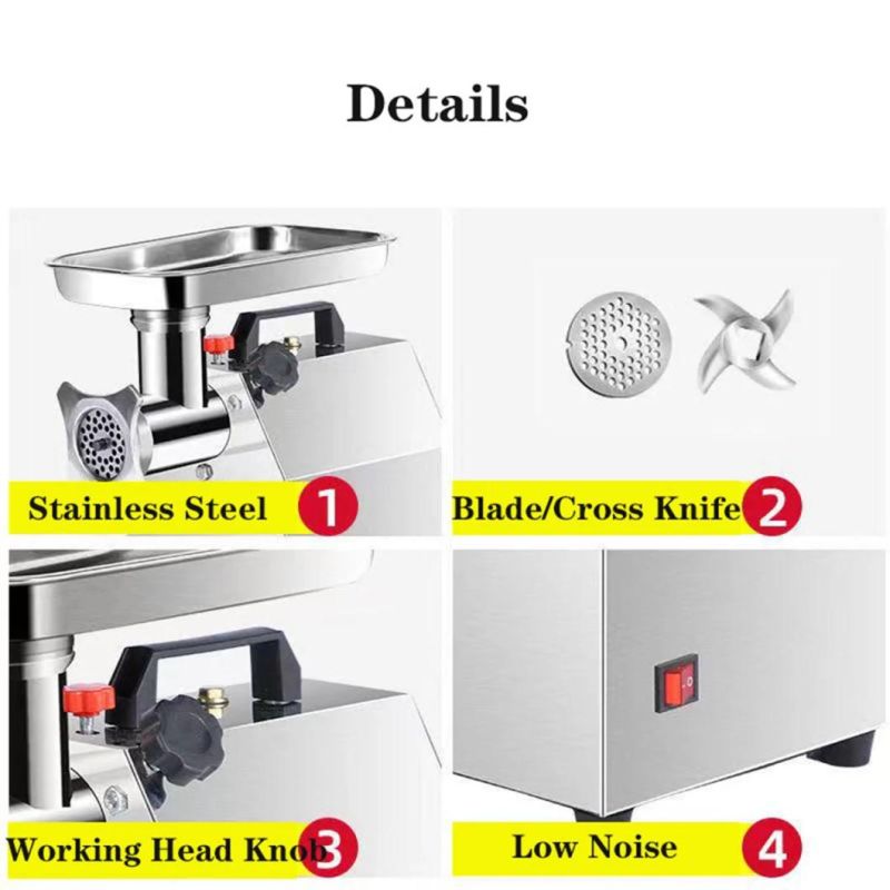 Mincer Meat High-Efficiency Jr-42 2200W 380V/50Hz Stainless Steel Electric Mincer Commercial Meat Grinder