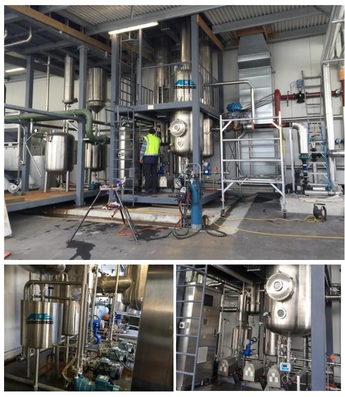 Factory Price Multi-Effect Industry Concentrator Beverage Juice Ketchup Jam Meat Sauce Honey Milk Sugar Vacuum Forced Circulation Falling Film Evaporator