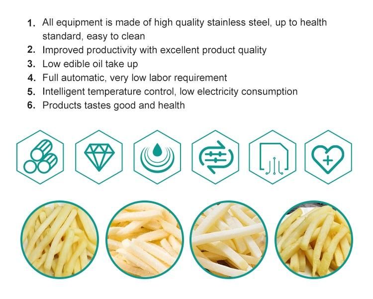 Automatic Frozen French Fries Making Producing Line