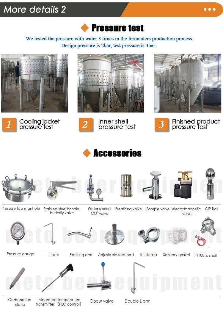 100L 200L 300L SUS304 Brewing Beer Fermenter Tank for Home