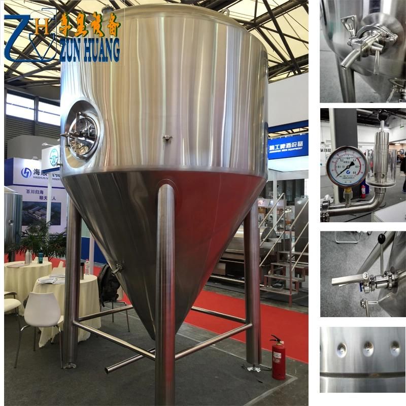 AISI304 Beer Fermenter Conical Cooling Tank for Brewery