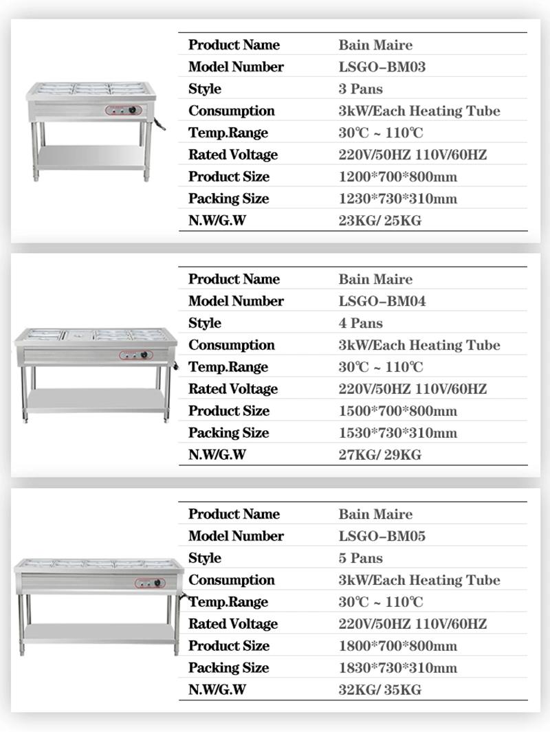 Catering Equipment Counter Top Curved Bain Marie Glass Hot Food Display Food Warmer