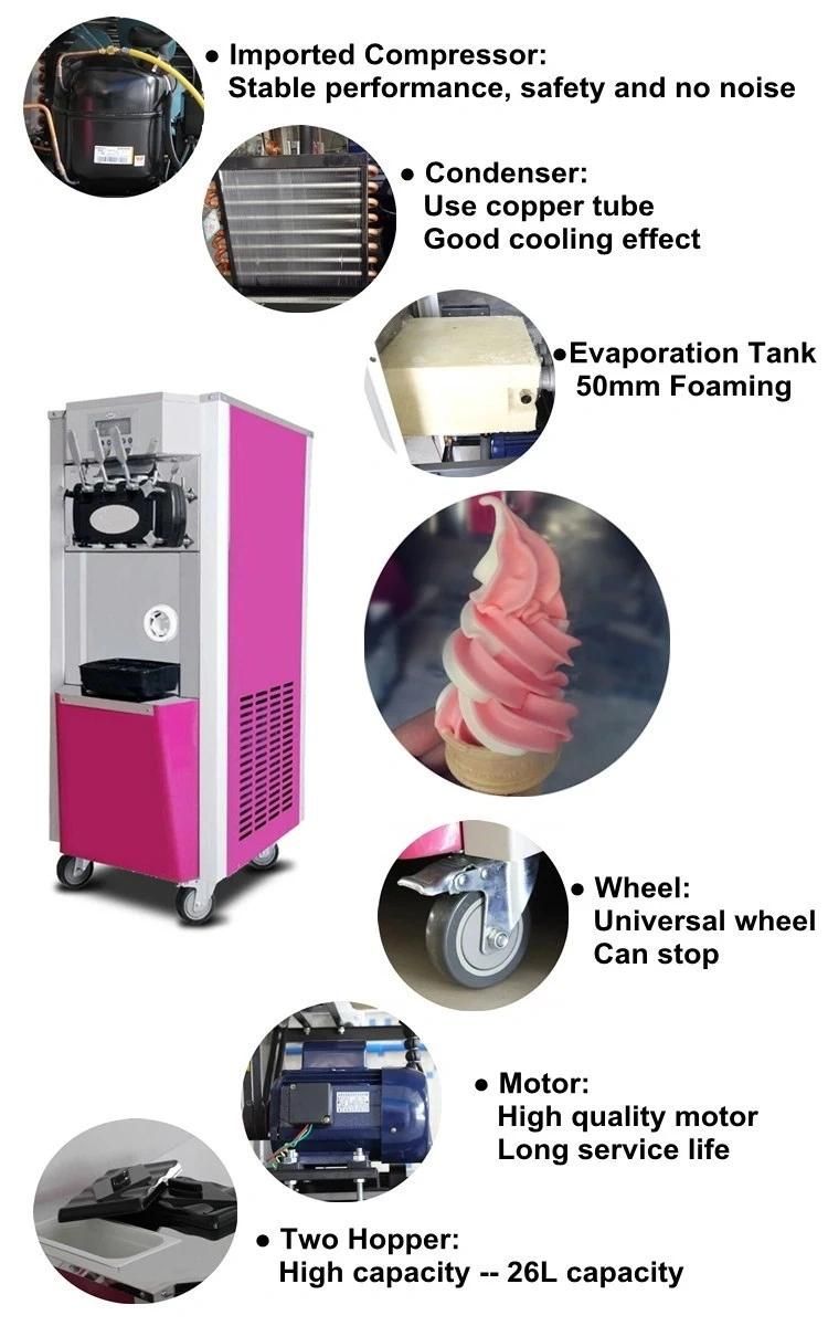 50L/H Large Output Vertical Ice Cream Machine Ice Cream Maker