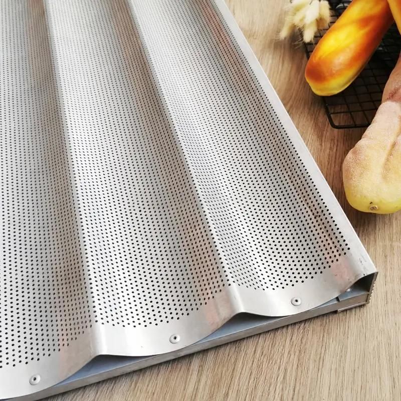 Food Grade Stainless French Bread Baking Tray Baguette Tray