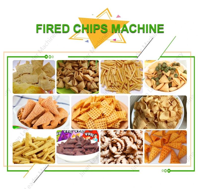 Industrial Fried Salads Crispy Chips Process Line Fried Pellet Chips Snack Food Making Machine