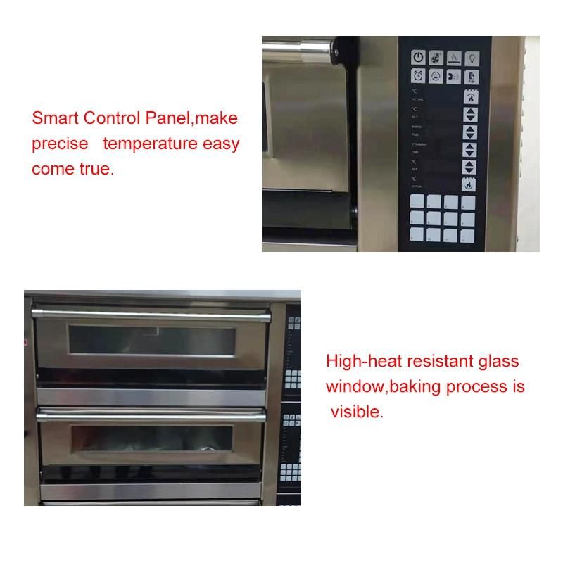 Baking Trays Electric Gas Kitchen Equipment 3 Deck 6 Trays 9 Trays Machinery Bread Bakery Pizza Oven