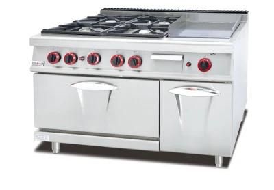 Gas Range 4-Burner with Gridde Gas Oven Cabinet Gh-996A