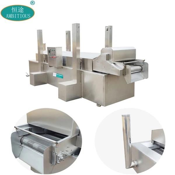 Automatic Belt Gas Frying Machine Continuous Fish Tofu Frying Machine