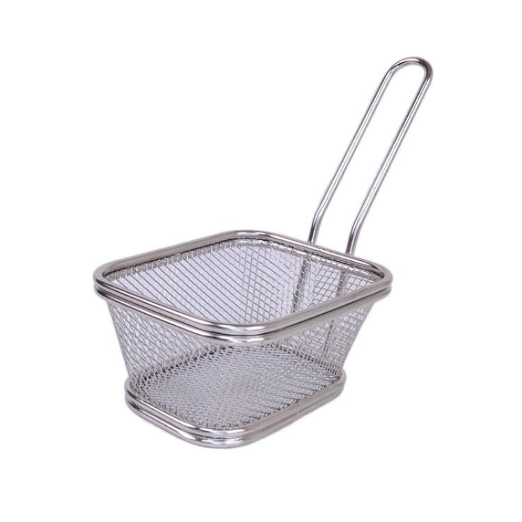 Table Serving Rectangular Stainless Steel Fryer Baskets Strainer French Fries Holder Small Fry Basket