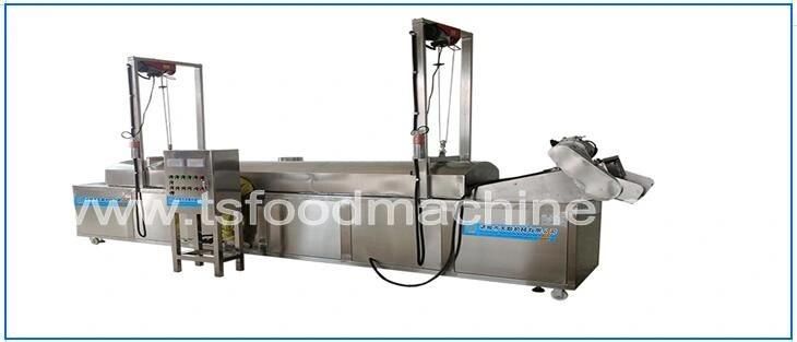 High Temperature Prawn Cracker Fryer Continuous Conveyor Frying Machine