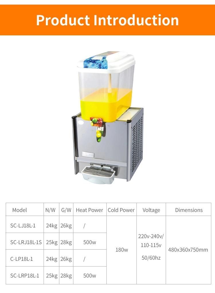 Hot Sale Single Tank Juice Dispenser Stir High Quality Commercial Buffet Using