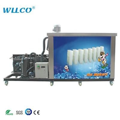 1000kg/24h Big Capacity 1 Ton Industrial Commercial Ice Making Machine Ice Maker Block Ice ...