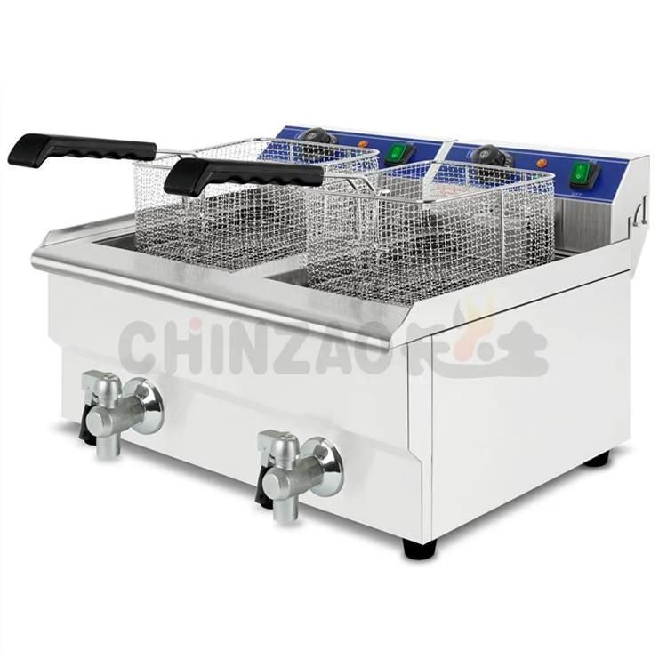 CE Approved Twin 10L Tank Commercial Stainless Steel Deep Fryer