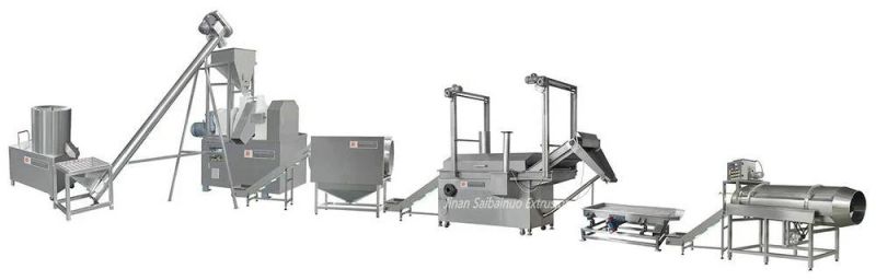 Corn Chips Production Line Nik Nak Corn Curls Manufacturing Plant Fried Baked Kurkure Cheetos Snack Food Making Machine