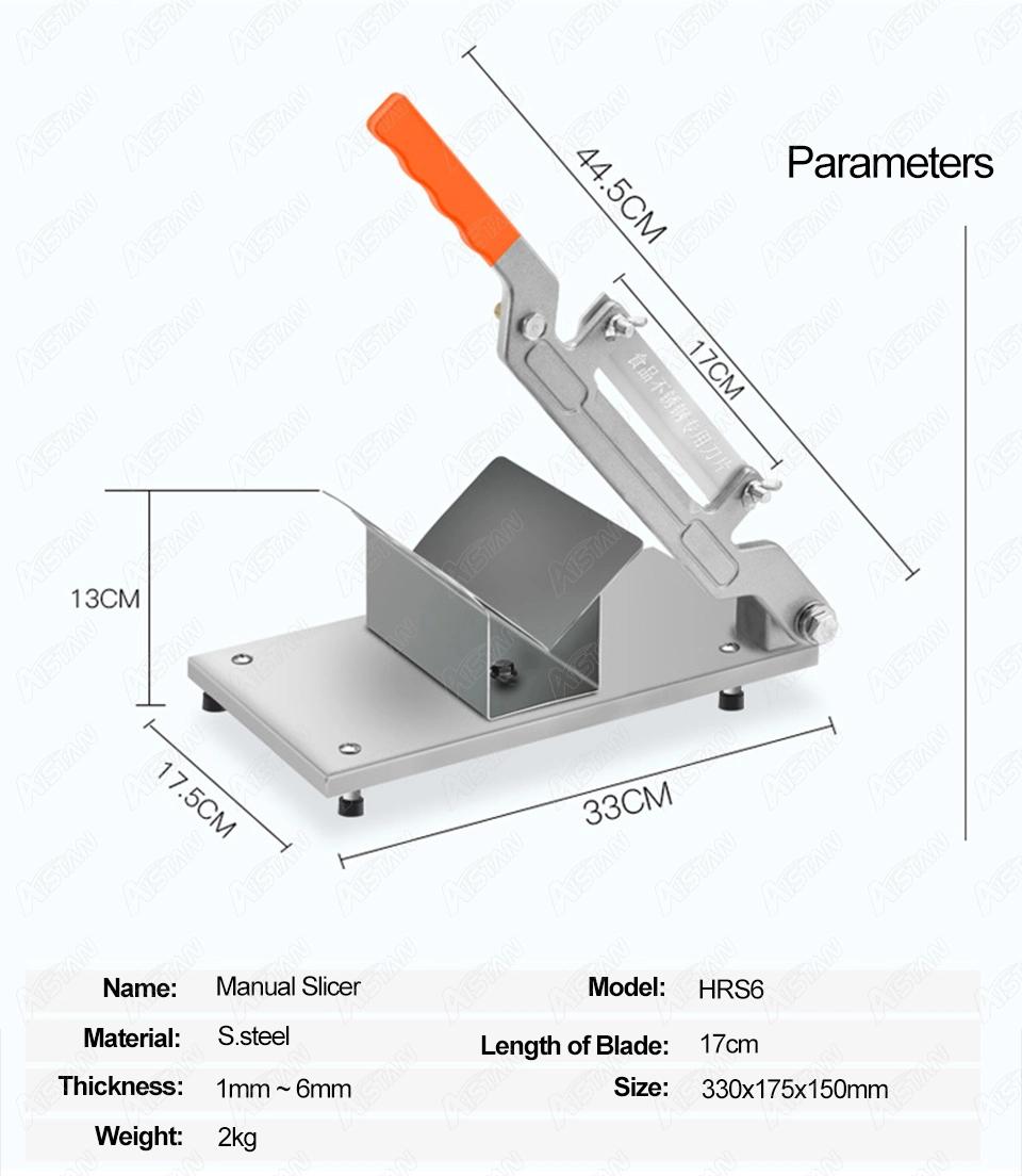 Hrs6 Manual Handheld Frozened Meat Mutton Ham Vegetable Slicer Cutter Machine Stainless Steel Mini Counter Top