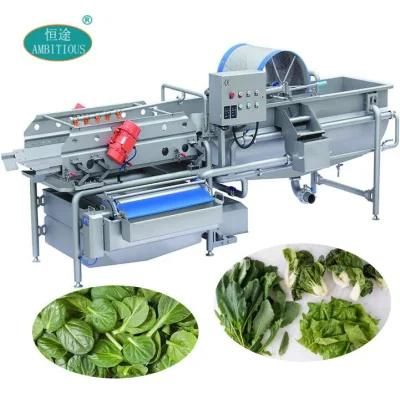 Industrial Complete Automatic Fresh Leaf Vegetables Processing Machine Line with Cutting ...