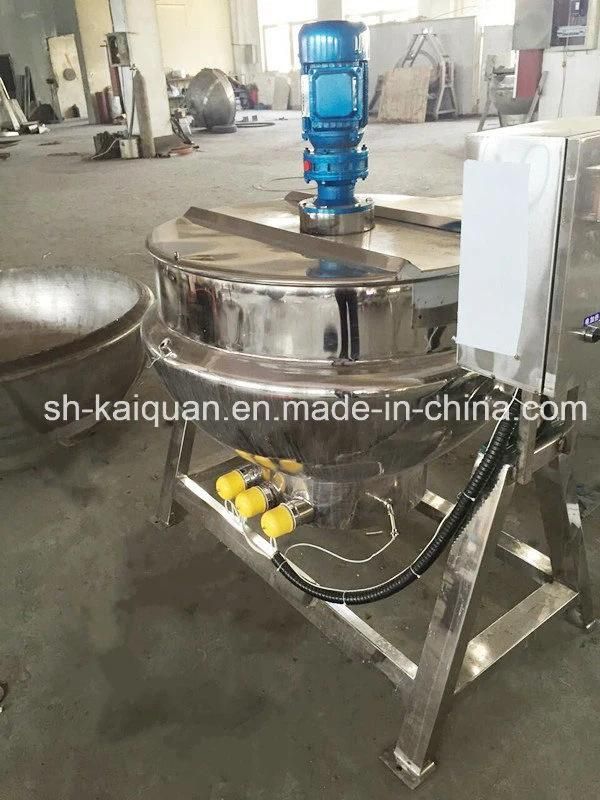 Electric /Steam Heating Cooking Kettle Jacket Kettle with Mixer