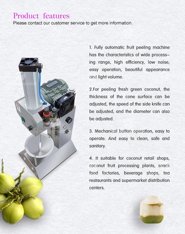 Pemprosesan Minuman Baru Pengilang Automatik Mesin Pengupas Electric Young Coconut Peeling Machine Electric Green Kelapa Peeler Food Processor (TS-P25)