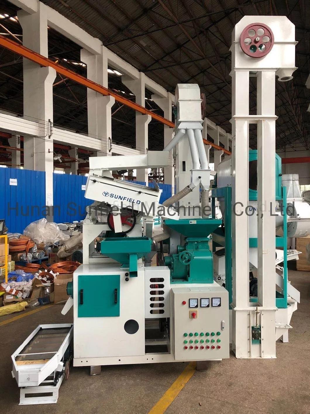 Sunfield 20tpd Automatic Combined Rice Milling Machines Paddy Grain Processing Machinery Equipment with Rice Whitner Destoner Husker