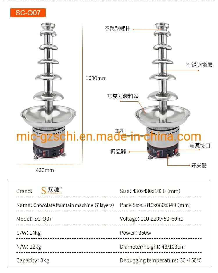 Chocolate Fountain Machine with 5 Tiers Chocolate Melting Fountain Machine