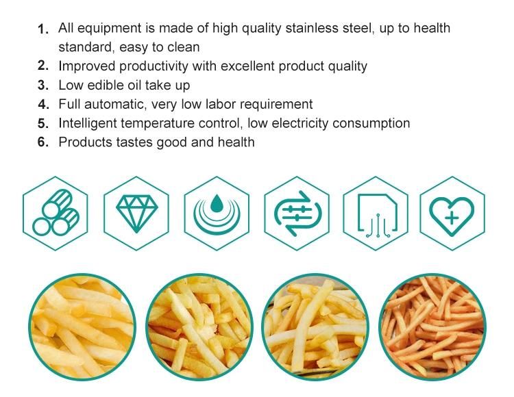 Snack Machine Fully Automatic French Fries Processing Plant Equipment