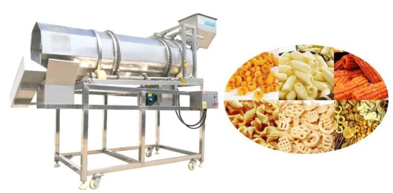 Automatic Drum Puffed Peanut Nuts Food Snack Seasoning Mixer Machine