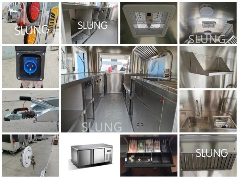 Customized Commen Size Pizza Making and Vending Cart, New Style Burger Selling Mobile Caravan/ Food Wagon