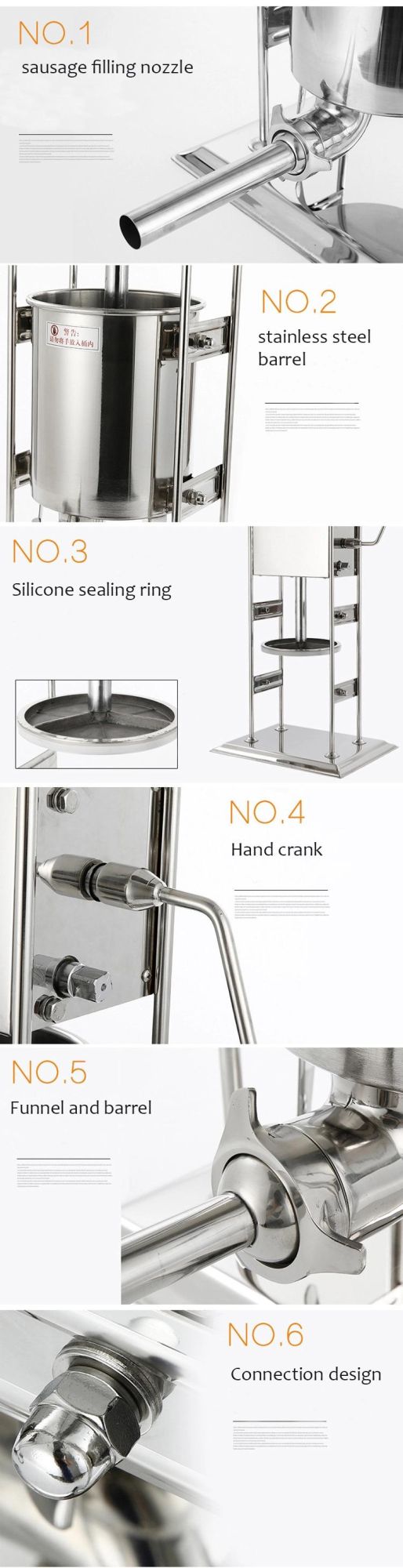 Industrial Manual Sausage Stuffer Vertical Sausage Making Machine for Kitchen