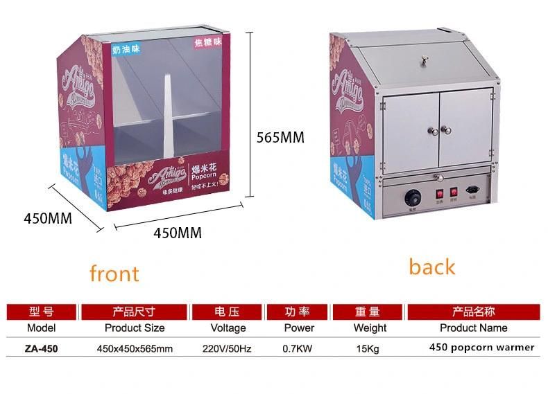 Snack Food Showcase Commercial Electric Popcorn Warmer Cabinet Popcorn Warming Showcase