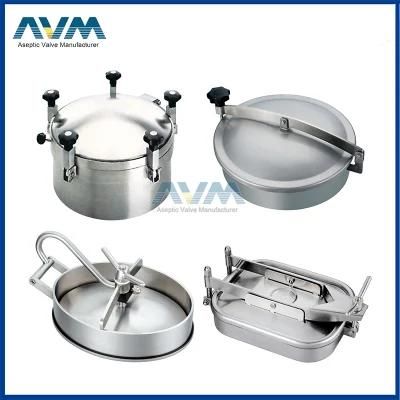 400mm Stainless Steel Sanitary Circular Manhole Cover with Clamp-Type Closing