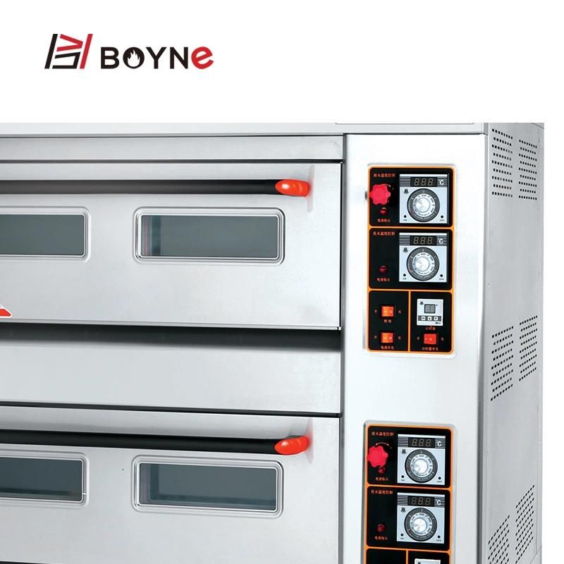 Commercial Use Hotel Bakery Double Deck Four Trays Gas Oven