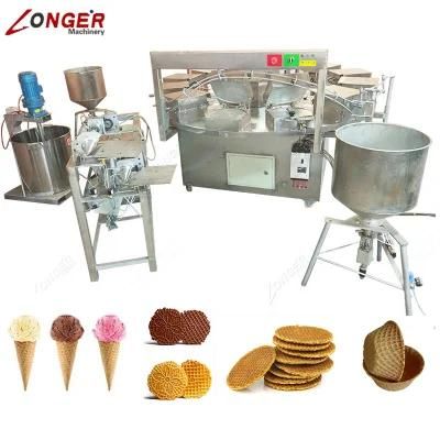 Commercial Stroopwafel Making Ice Cream Waffle Cone Forming Machine