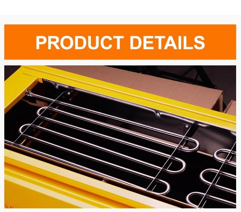 Double Head Yellow Coated Electric BBQ Grill Double Heat Pipe Commercial Using