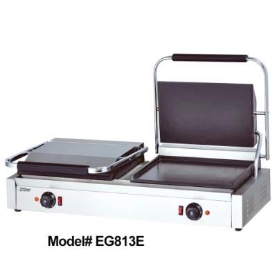 Eg813e Commercial Electric Double Plate Table Top Panini Grill Griddle Machine for Kitchen ...